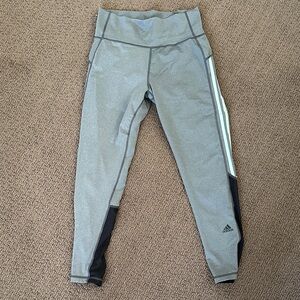 Adidas Women's Gray and Black Leggings